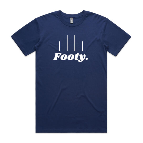 Navy Blue and White Footy t-shirt Thumbnail