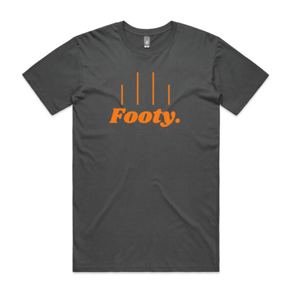 Charcoal and Orange Footy t-shirt Thumbnail