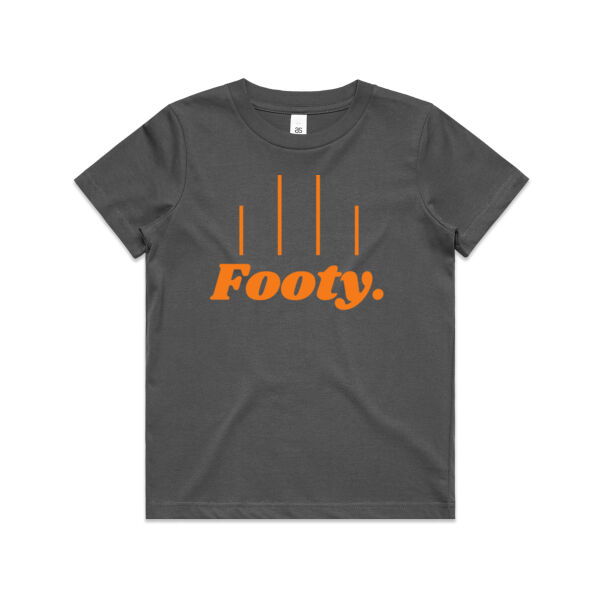 Charcoal and Orange Footy t-shirt Thumbnail